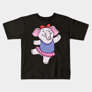 Elephant as Ballerina with Skirt Kids T-Shirt